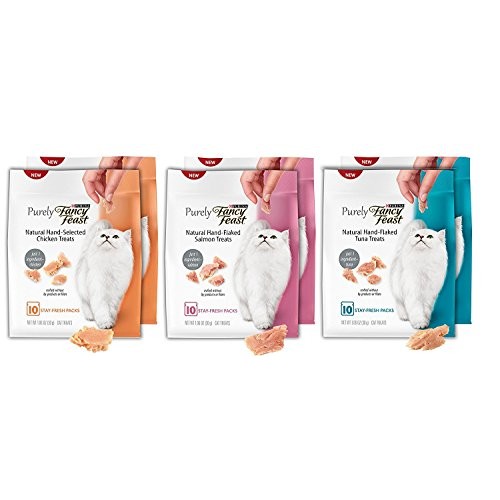 Purely Fancy Feast Natural Cat Treat Variety Pack, 3 Flavors Chi...