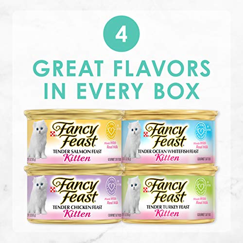 Purina Fancy Feast Grain Free Pate Wet Kitten Food Variety Pack, ...