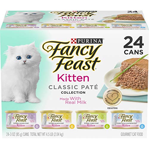 Purina Fancy Feast Grain Free Pate Wet Kitten Food Variety Pack, ...