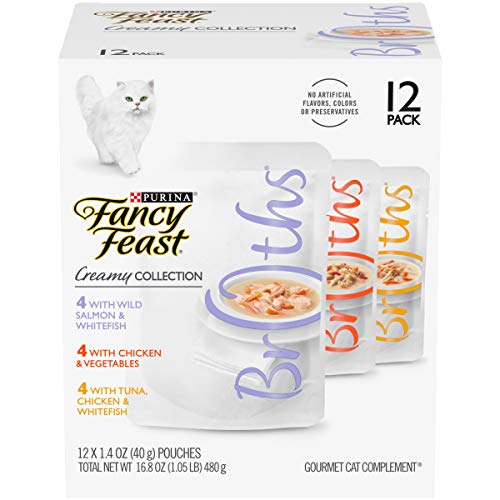 Purina Fancy Feast Grain Free Wet Cat Food Variety Pack, Broths C...