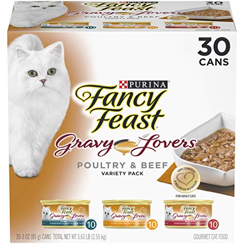 Purina Fancy Feast Gravy Wet Cat Food Variety Pack, Gravy Lovers ...