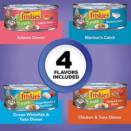 Purina Friskies Canned Cat Food Pate Variety Pack, Seafood & Chic...