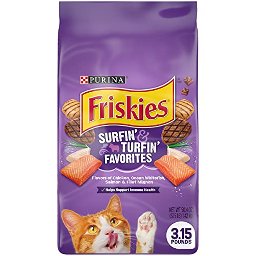Purina Friskies Dry Cat Food, Surfin & Turfin Favorites - 4 3...