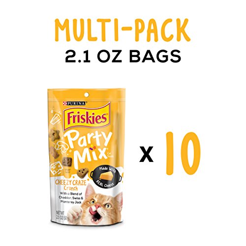 Purina Friskies Made in USA Cat Treats; Party Mix Cheezy Craze Cr...