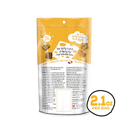 Purina Friskies Made in USA Cat Treats; Party Mix Cheezy Craze Cr...