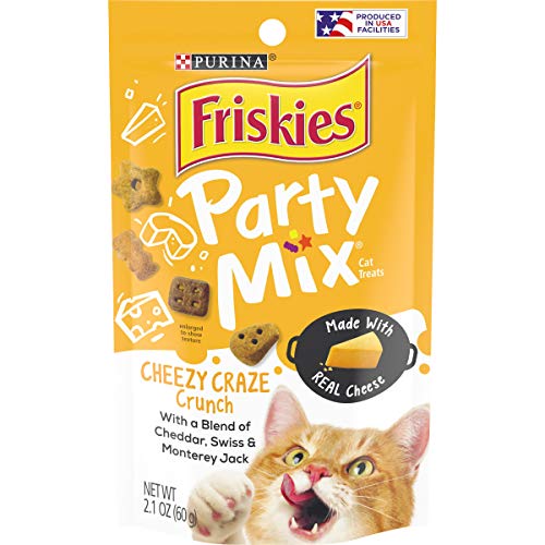 Purina Friskies Made in USA Cat Treats; Party Mix Cheezy Craze Cr...