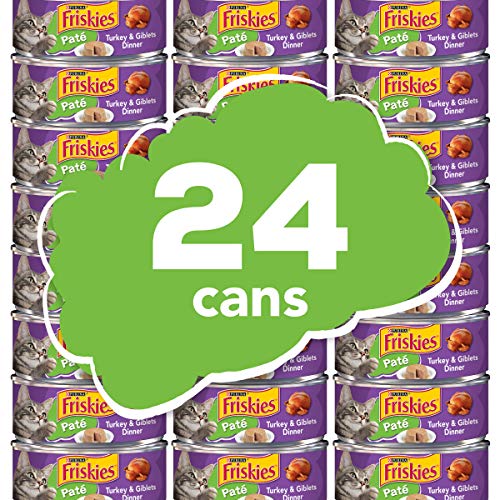 Purina Friskies Pate Wet Cat Food, Turkey & Giblets Dinner - 24...