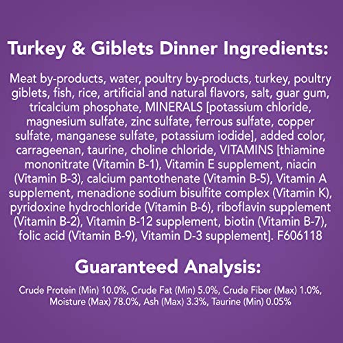 Purina Friskies Pate Wet Cat Food, Turkey & Giblets Dinner - 24...