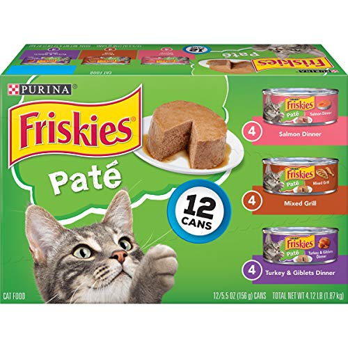Purina Friskies Pate Wet Cat Food Variety Pack, Salmon, Turkey & ...