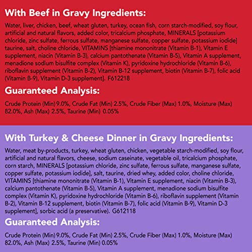 Purina Friskies Wet Cat Food Variety Pack, Shreds Beef, Turkey, W...