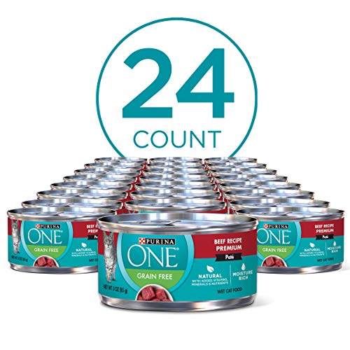 Purina ONE Natural, High Protein, Grain Free Pate Wet Cat Food, B...