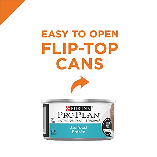 Purina Pro Plan Grain Free Pate Wet Cat Food, Seafood Entree - 2...