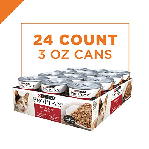 Purina Pro Plan Gravy Wet Cat Food, Beef & Chicken Entree - 24 ...