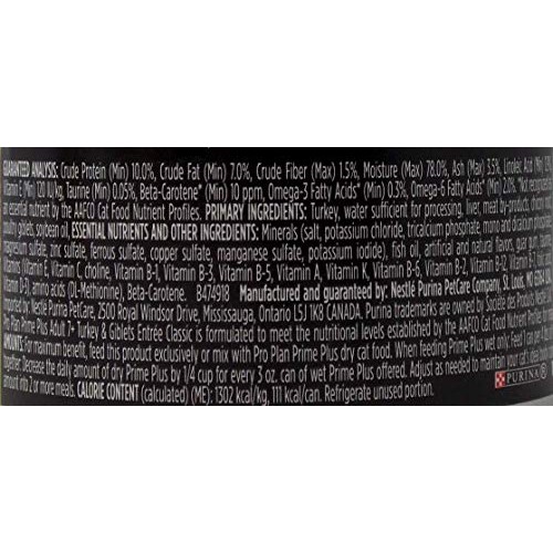 Purina Pro Plan Prime Plus Senior Wet Cat Food Entree 3 Flavor Sa...