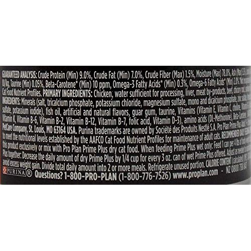 Purina Pro Plan Prime Plus Senior Wet Cat Food Entree 3 Flavor Sa...
