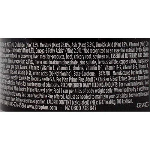 Purina Pro Plan Prime Plus Senior Wet Cat Food Entree 3 Flavor Sa...