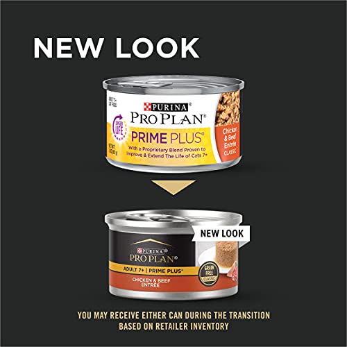 Purina Pro Plan Senior Pate Wet Cat Food, PRIME PLUS Chicken & Be...