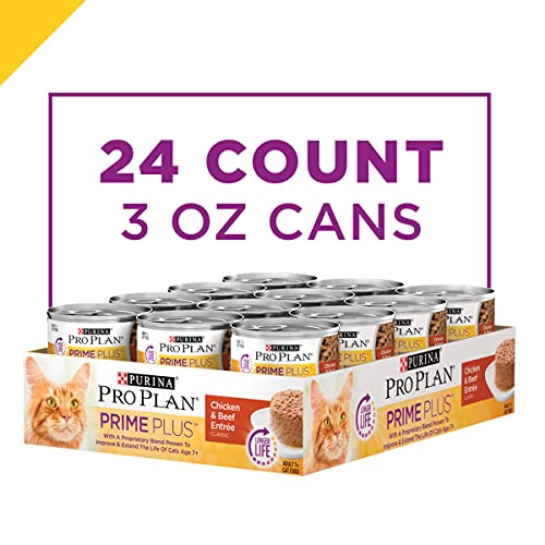 Purina Pro Plan Senior Pate Wet Cat Food, PRIME PLUS Chicken & Be...