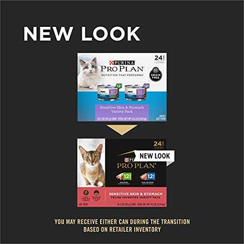 Purina Pro Plan Sensitive Stomach, Grain Free Wet Cat Food Variet...