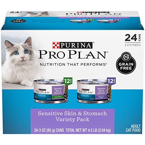 Purina Pro Plan Sensitive Stomach, Grain Free Wet Cat Food Variet...