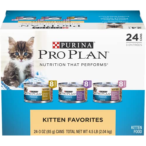 Purina Pro Plan Wet Kitten Food Variety Pack, FOCUS Kitten Favori...