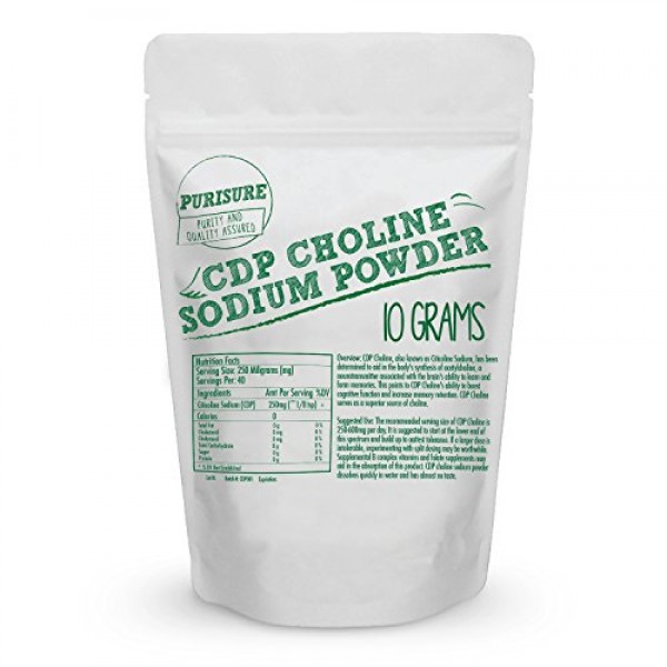 CDP Choline Powder Sodium 10g 40 Servings, Promote...