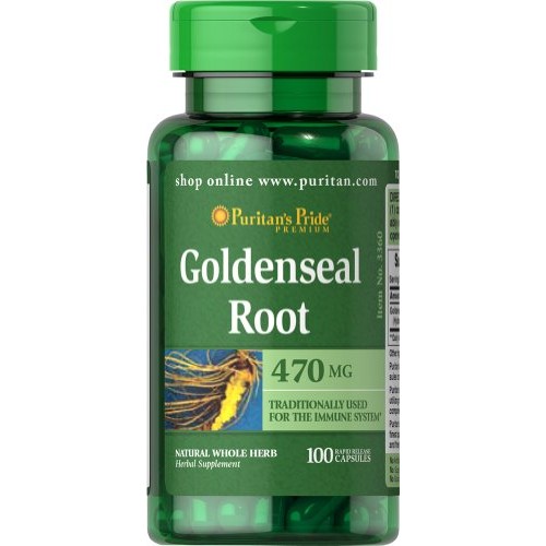 Goldenseal Root 470 mg, 100 Count by Puritans Pride
