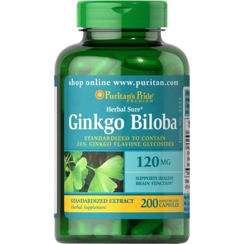 Puritans Pride Ginkgo Biloba Standardized Extract 120 Mg, 200 Count
