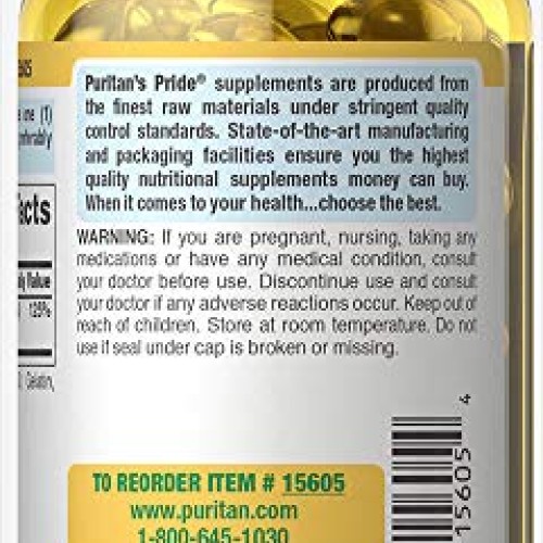 Puritans Pride Vitamin D3 1000 Iu Softgels, 100 Count