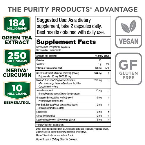 Green Tea CR Green Tea + Curcumin + Resveratrol - 60 Vegetarian...