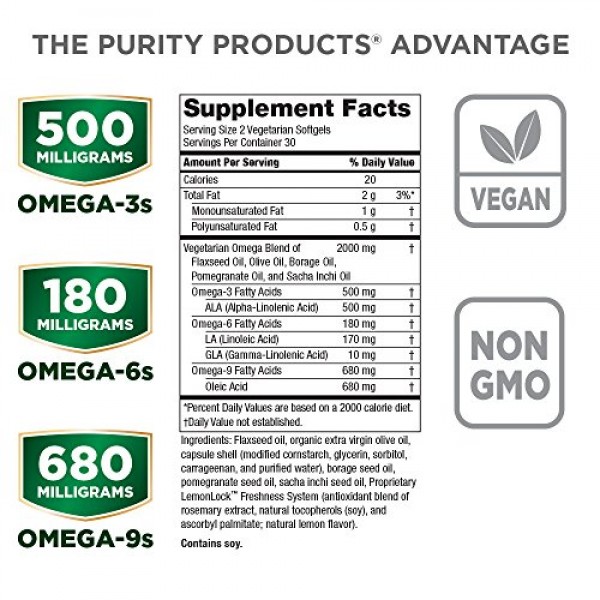 Omega 3-6-9 Vegan and Vegetarian Omega Formula - “5 in 1” Essenti...