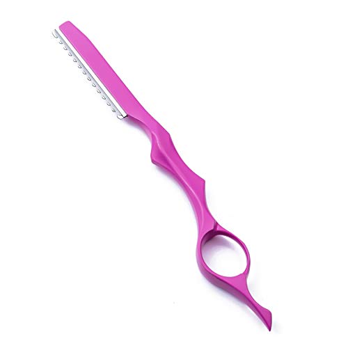5.5 inch Pink Hair Cutting Scissors Set with Razor, Leather Sciss...