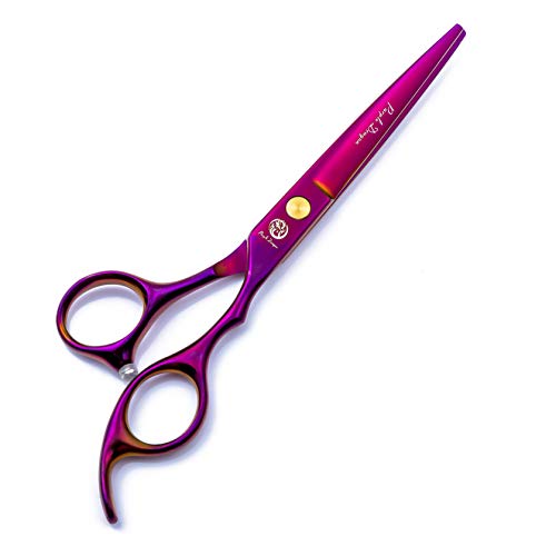 6.0 inch Purple Hair Cutting Scissors Set with Razor, Leather Sci...