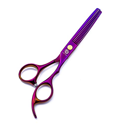 6.0 inch Purple Hair Cutting Scissors Set with Razor, Leather Sci...