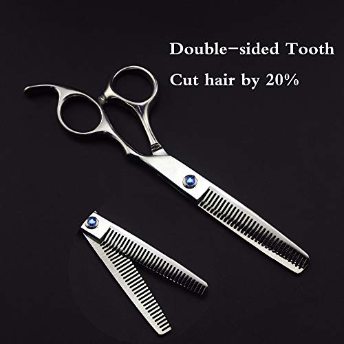Purple Dragon 6.0 inch Sliver Salon Hair Thinning Scissors with B...