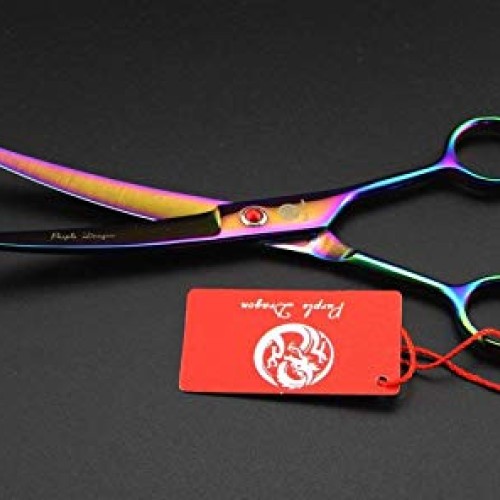 Purple Dragon 7.0 inch Rhinestone Decoration 3PCS Pet Grooming Sc...