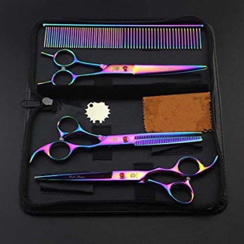 Purple Dragon 7.0 inch Rhinestone Decoration 3PCS Pet Grooming Sc...