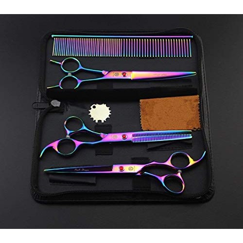 Purple Dragon 7.0 inch Rhinestone Decoration 3PCS Pet Grooming Sc...