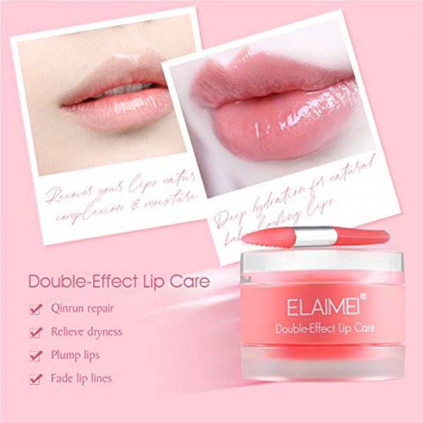 Lip Scrub,Double Effect Lip Sleeping Mask, Lip Treatment,Strawber...