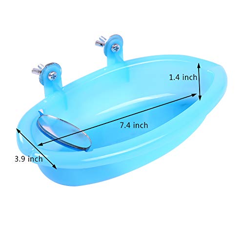 QBLEEV Bird Baths Tub with MirrorFor Cage, Parrot Birdbath Shower...