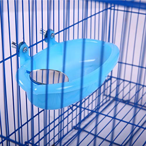 QBLEEV Bird Baths Tub with MirrorFor Cage, Parrot Birdbath Shower...
