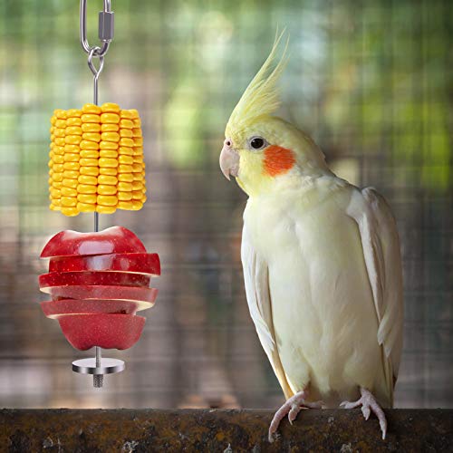 QBLEEV Bird Food Holder, Bird Feeders, Stainless Steel Parrot Fru...