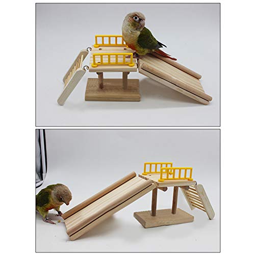 QBLEEV Bird Toys, Slide Training Ladder Trick Parrots Toys, Intel...