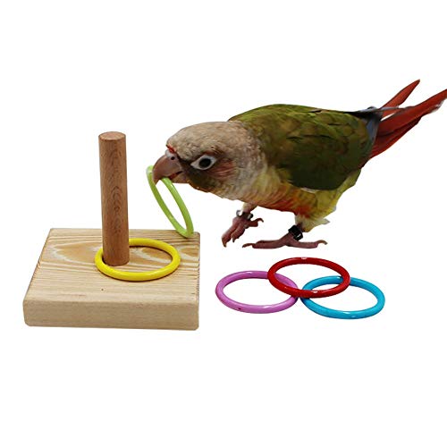 QBLEEV Bird Training Ring Toy, Parrot Trick Tabletop Toys, Bird E...
