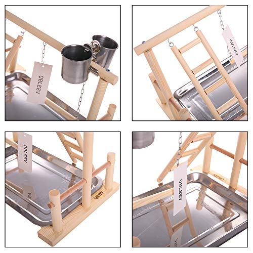 QBLEEV Birds Stand Playground Climb Wooden Perches Bird Stand1...