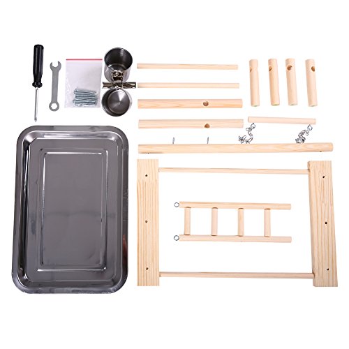 QBLEEV Birds Stand Playground Climb Wooden Perches Bird Stand1...