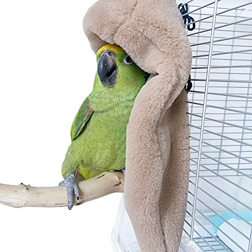 QBLEEV Cozy Corner Fleece Bird Blanket，Parrot Cage Snuggle Hut C...