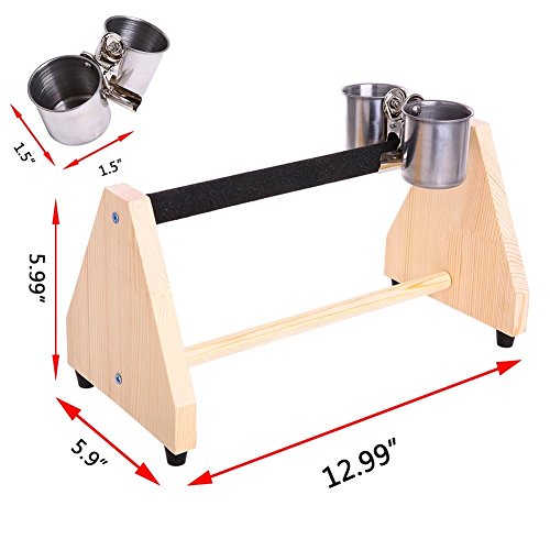 QBLEEV Parrot Play Wood Stand Bird Grinding Perch Table Platform ...