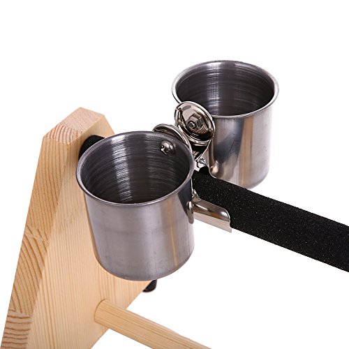 QBLEEV Parrot Play Wood Stand Bird Grinding Perch Table Platform ...
