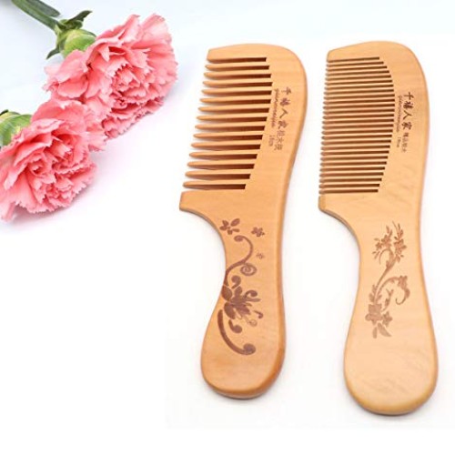 Handmade Wooden Hair Comb for Curly Wide Toothed Wooden Comb, ant...